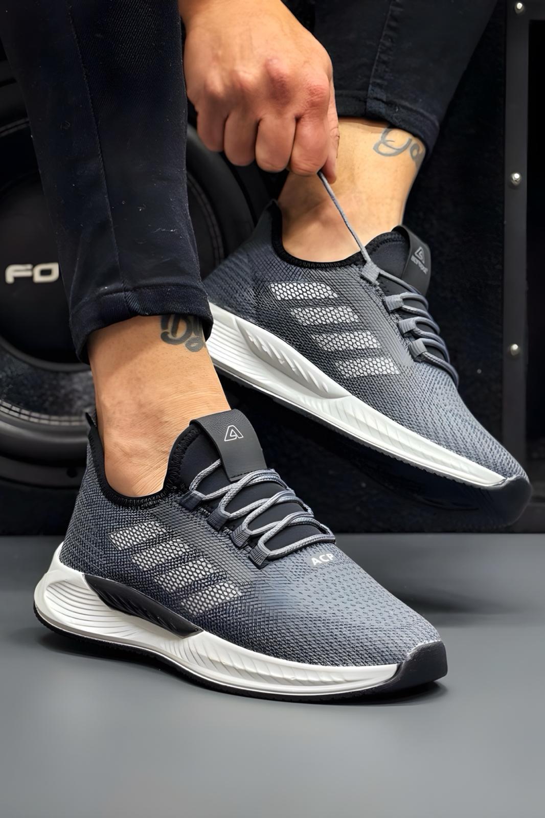 Acp 141 Şerit Detaylı Kalın Taban Erkek Sneaker
