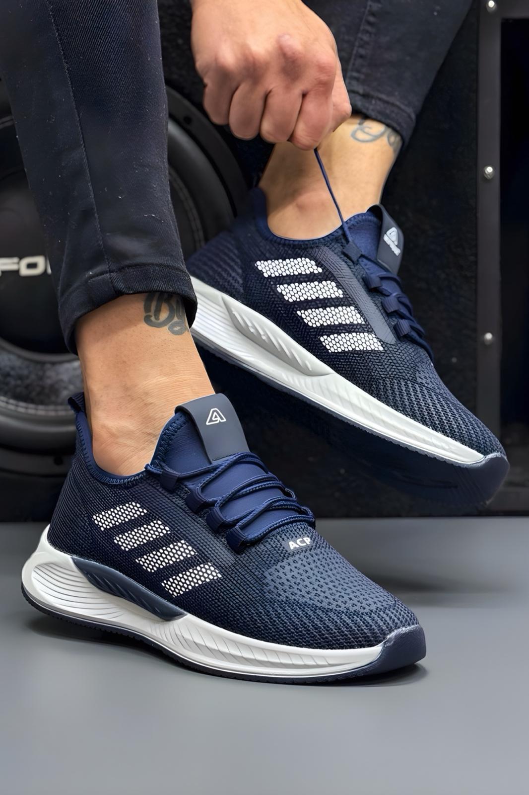 Acp 141 Şerit Detaylı Kalın Taban Erkek Sneaker
