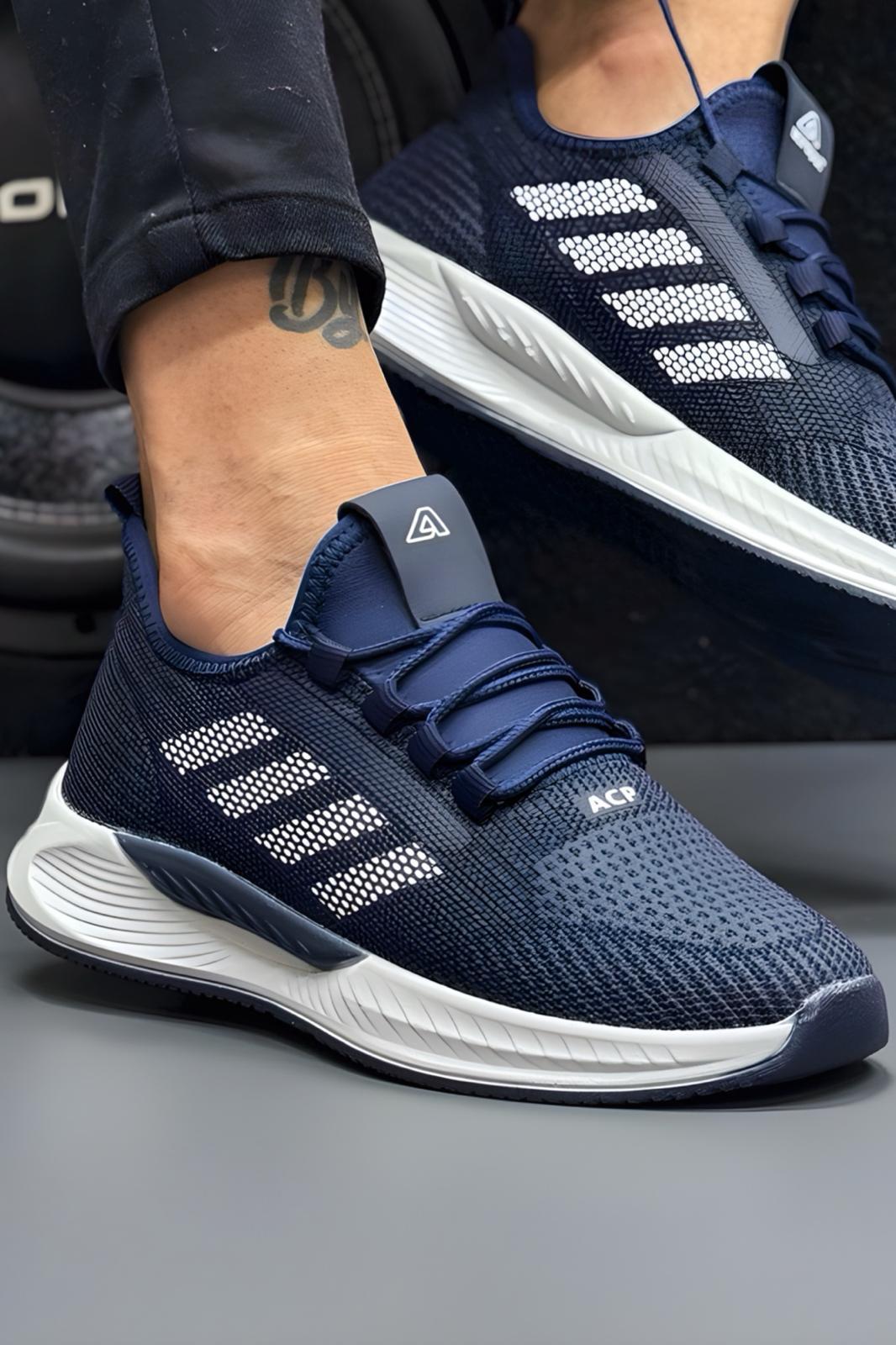 Acp 141 Şerit Detaylı Kalın Taban Erkek Sneaker