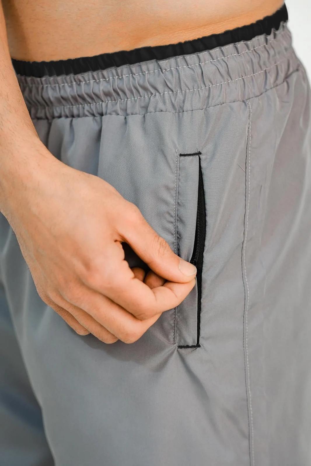 Alvise Slim Fit Beli Renk Detay Şeritli Basic Erkek Deniz Şortu