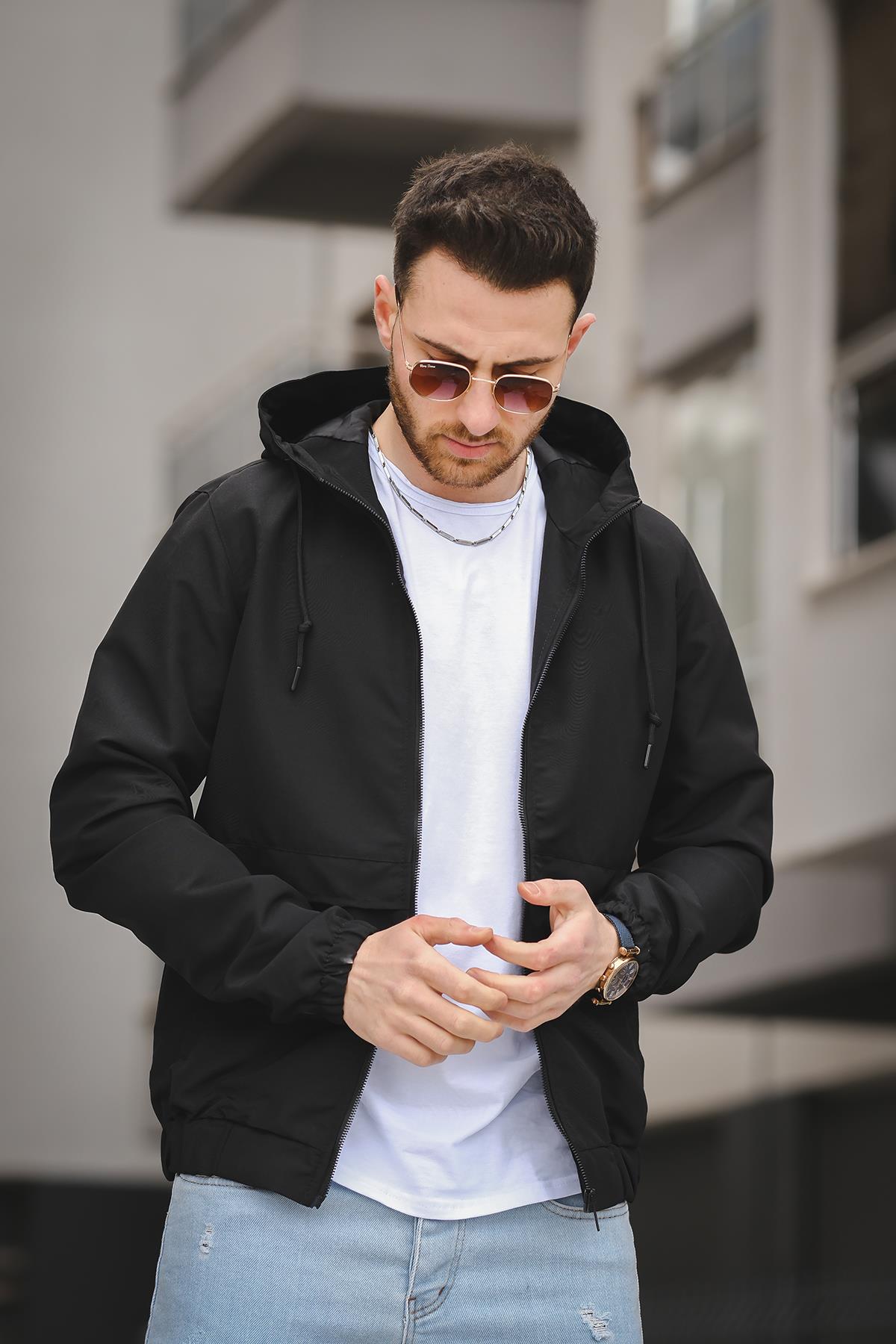 Antonin Bel ve Kol Lastikli Slim Fit Erkek Mevsimlik Mont Yağmurluk