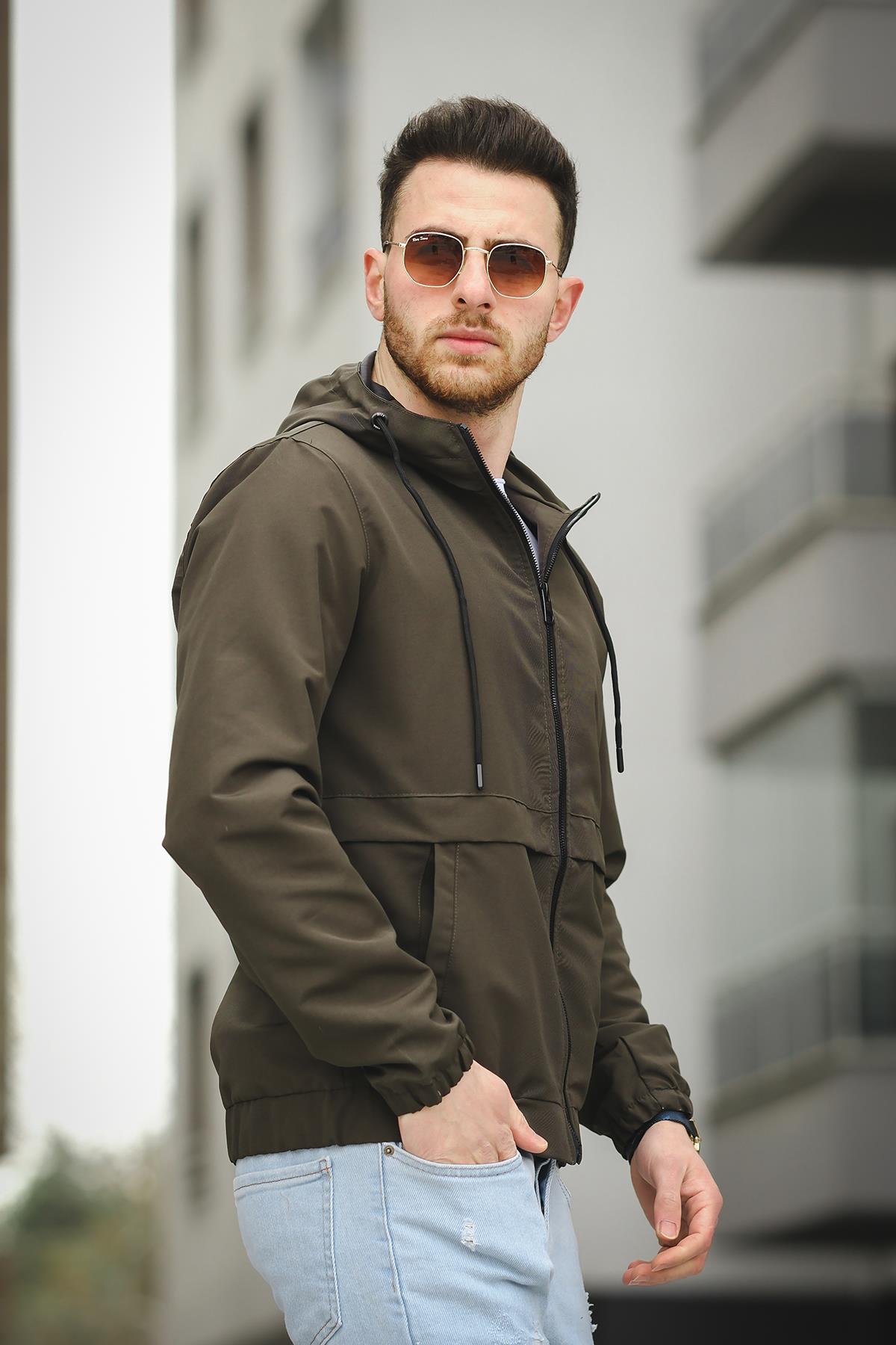 Antonin Bel ve Kol Lastikli Slim Fit Erkek Mevsimlik Mont Yağmurluk