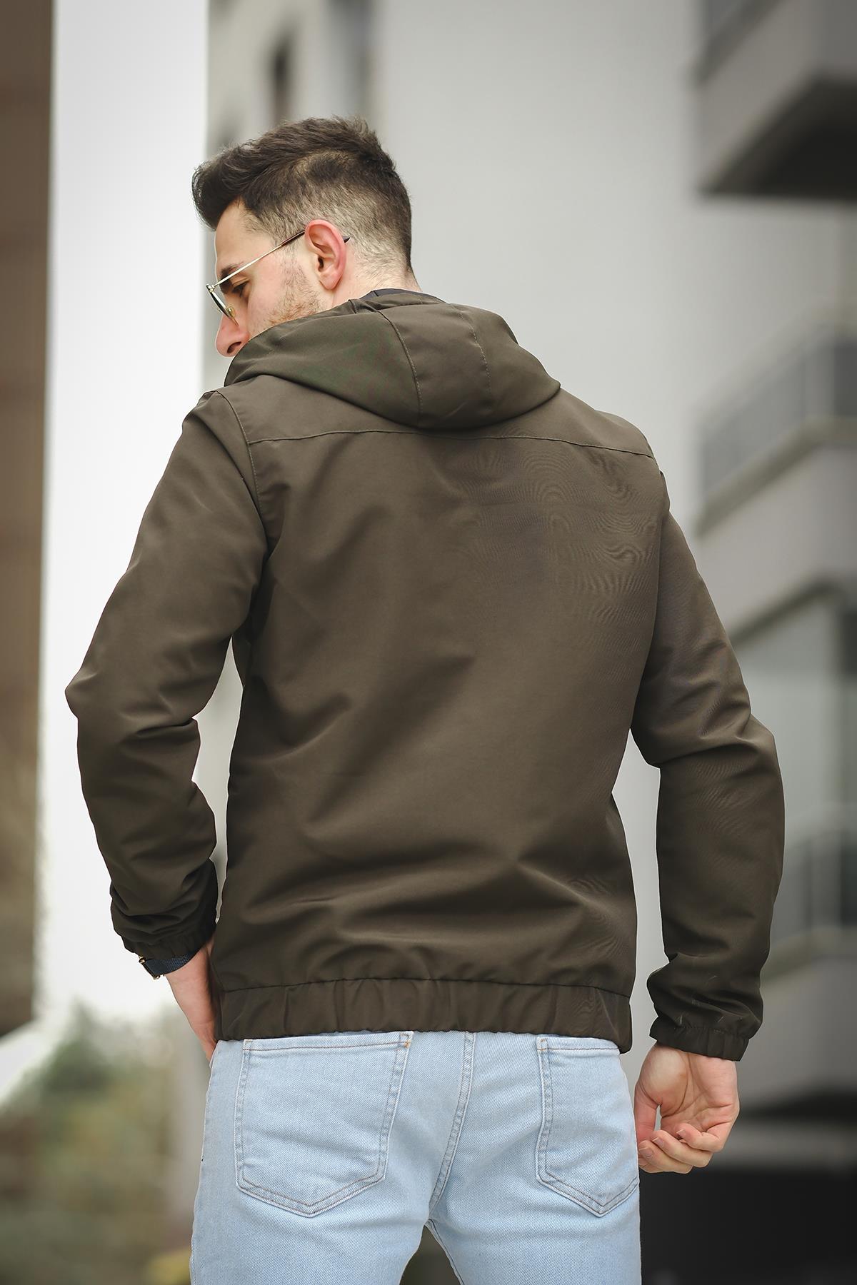 Antonin Bel ve Kol Lastikli Slim Fit Erkek Mevsimlik Mont Yağmurluk