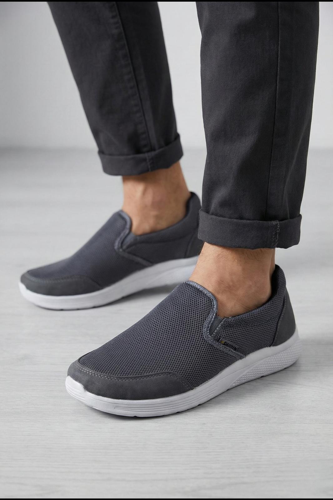 Aqua Bağcıksız Nefes Alabilen Hafif Rahat Taban Erkek Sneaker