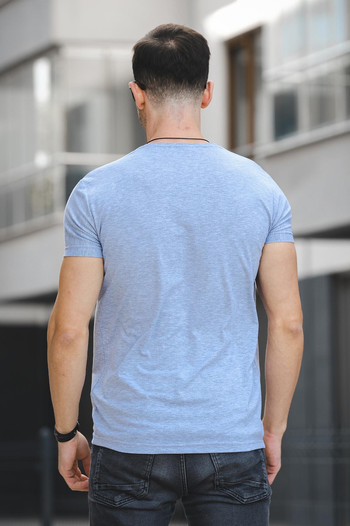 Army Nakışlı Slim Fit Dar Kesim Likralı Erkek Tshirt