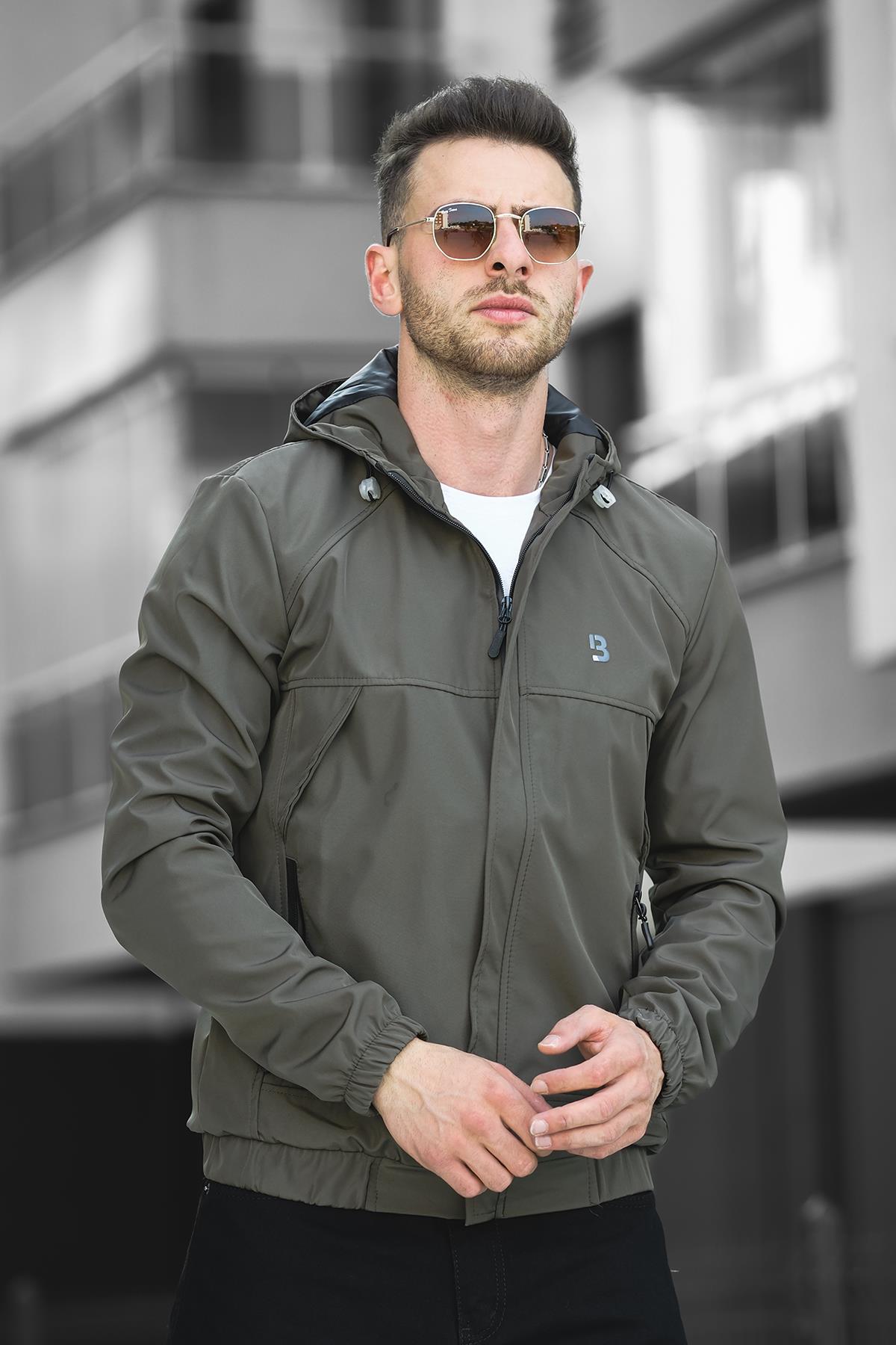 Bailey Suya Dayanaklı Slim Fit Erkek Kapüşonlu Mevsimlik Mont Yağmurluk