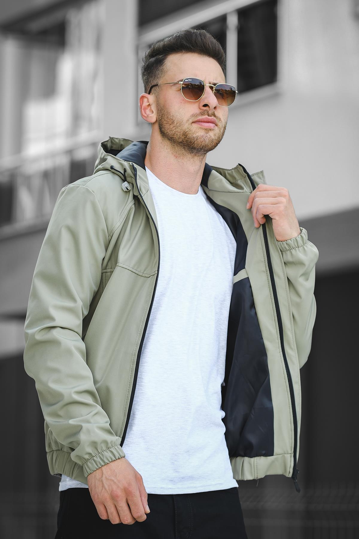 Bailey Suya Dayanaklı Slim Fit Erkek Kapüşonlu Mevsimlik Mont Yağmurluk