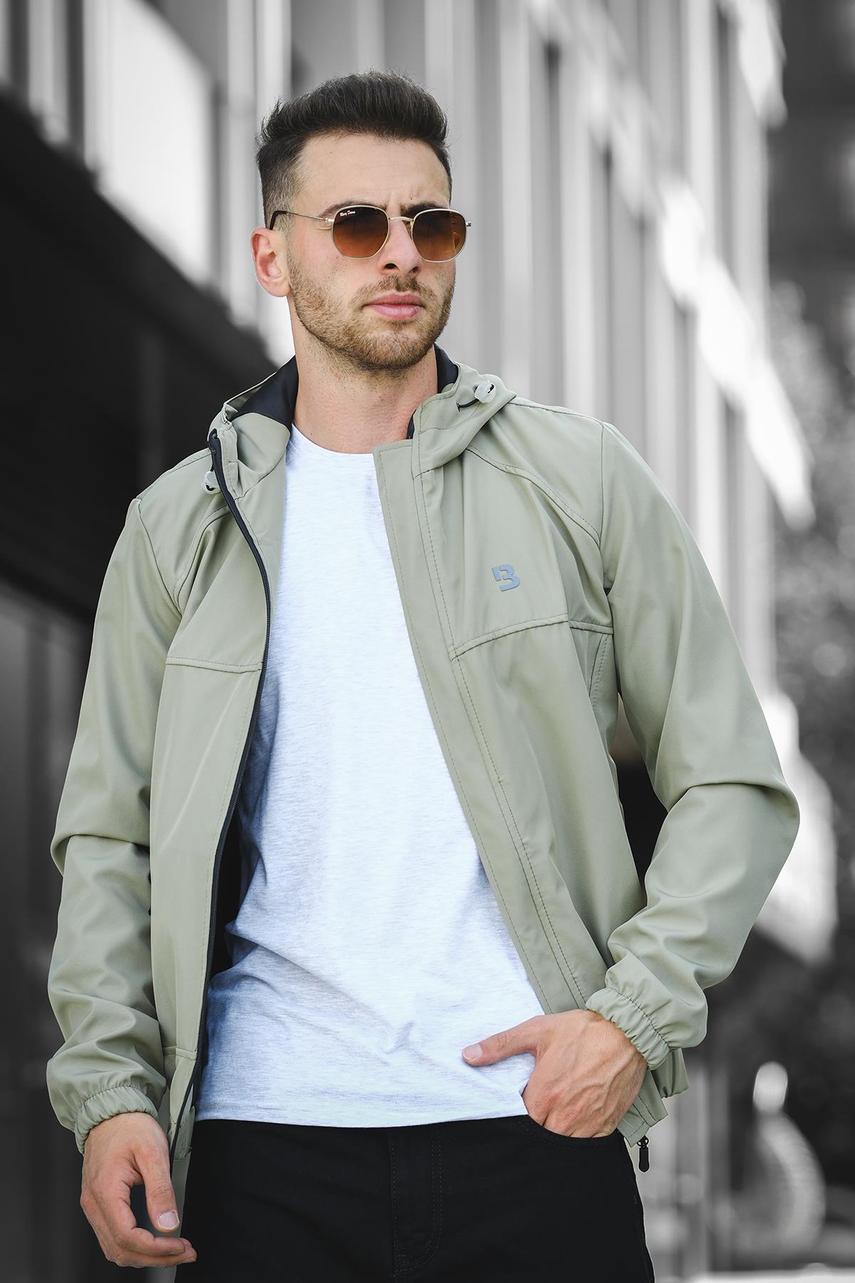 Bailey Suya Dayanaklı Slim Fit Erkek Kapüşonlu Mevsimlik Mont Yağmurluk