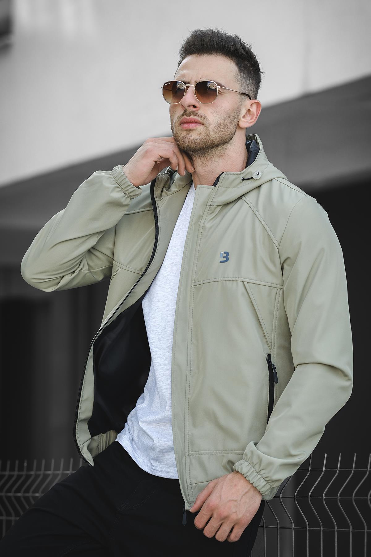 Bailey Suya Dayanaklı Slim Fit Erkek Kapüşonlu Mevsimlik Mont Yağmurluk