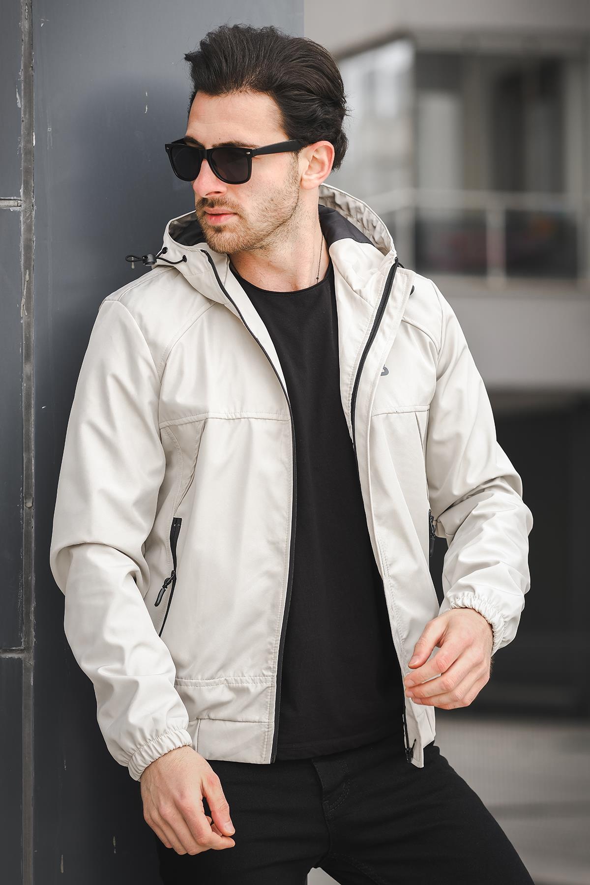 Bailey Suya Dayanaklı Slim Fit Erkek Kapüşonlu Mevsimlik Mont Yağmurluk
