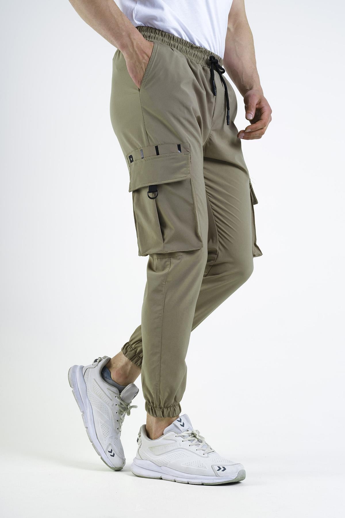 Pietro Slim Fit Kort Paraşüt Kargo Cepli Erkek Eşofman Alt