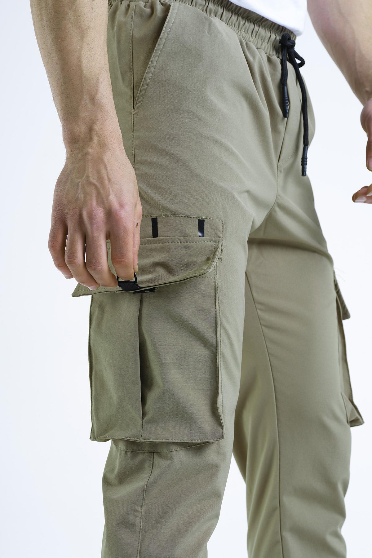 Pietro Slim Fit Kort Paraşüt Kargo Cepli Erkek Eşofman Alt
