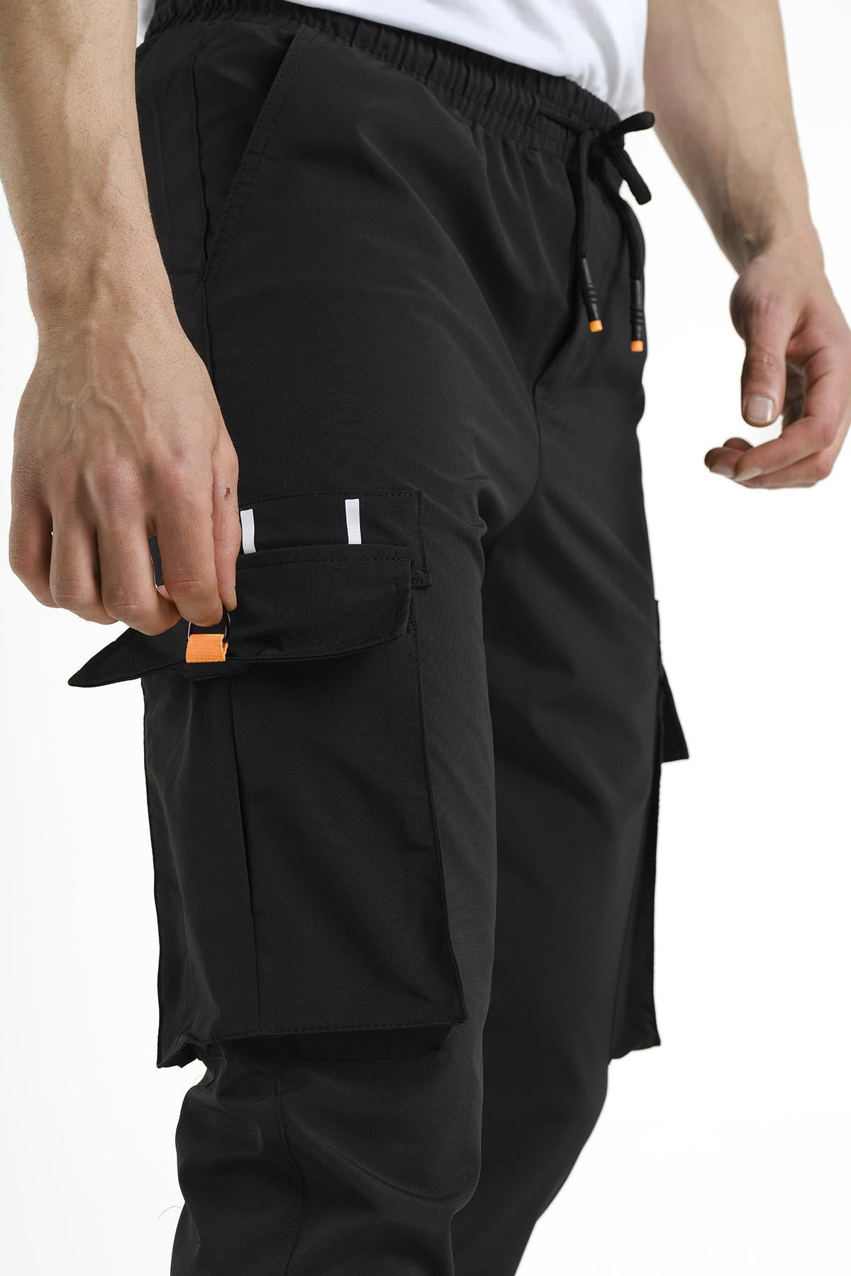 Pietro Slim Fit Kort Paraşüt Kargo Cepli Erkek Eşofman Alt