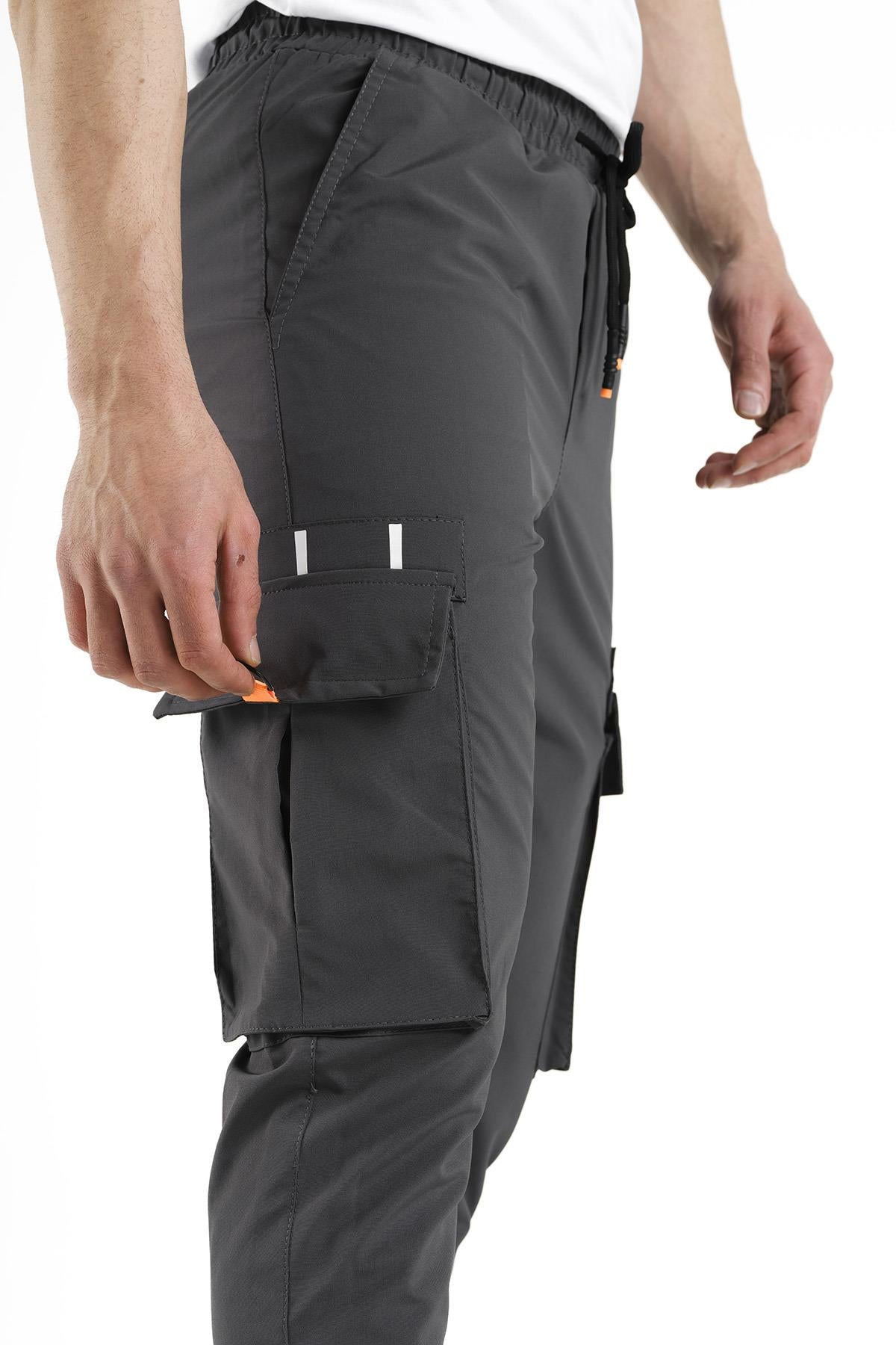 Pietro Slim Fit Kort Paraşüt Kargo Cepli Erkek Eşofman Alt