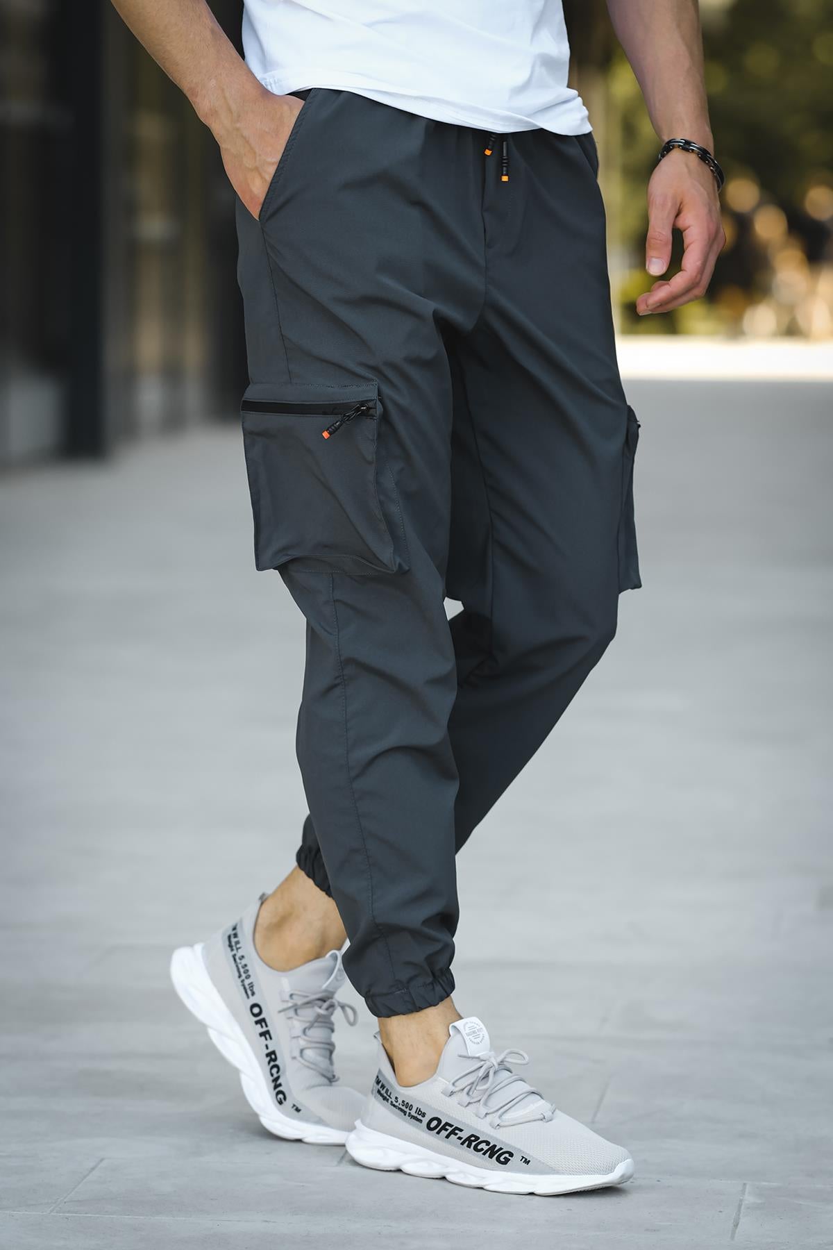 Baltassare Slim Fit Fermuar Detaylı Paraşüt Kargo Cepli Erkek Eşofman Alt