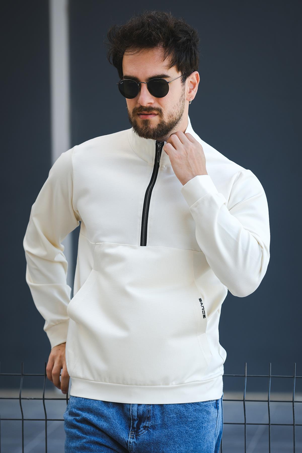 Barrac İki İplik Fermuarlı Yarım Balıkçı Yaka Slim Fit Erkek Sweatshirt