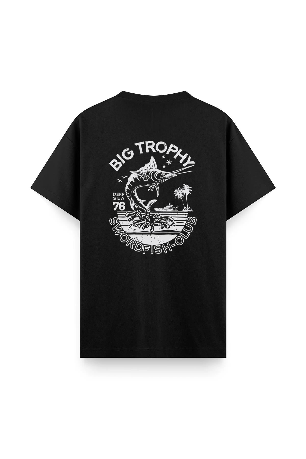 Big Trophy Sırt Baskılı Bisiklet Yaka Unisex Tshirt