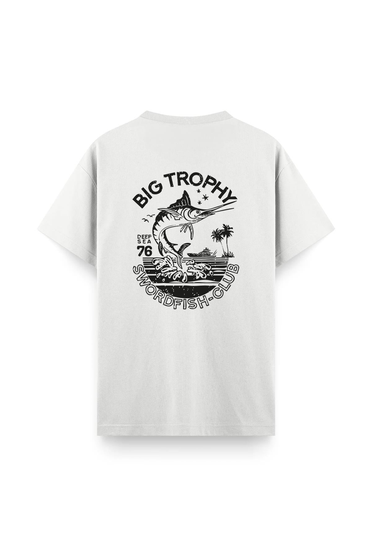 Big Trophy Sırt Baskılı Bisiklet Yaka Unisex Tshirt