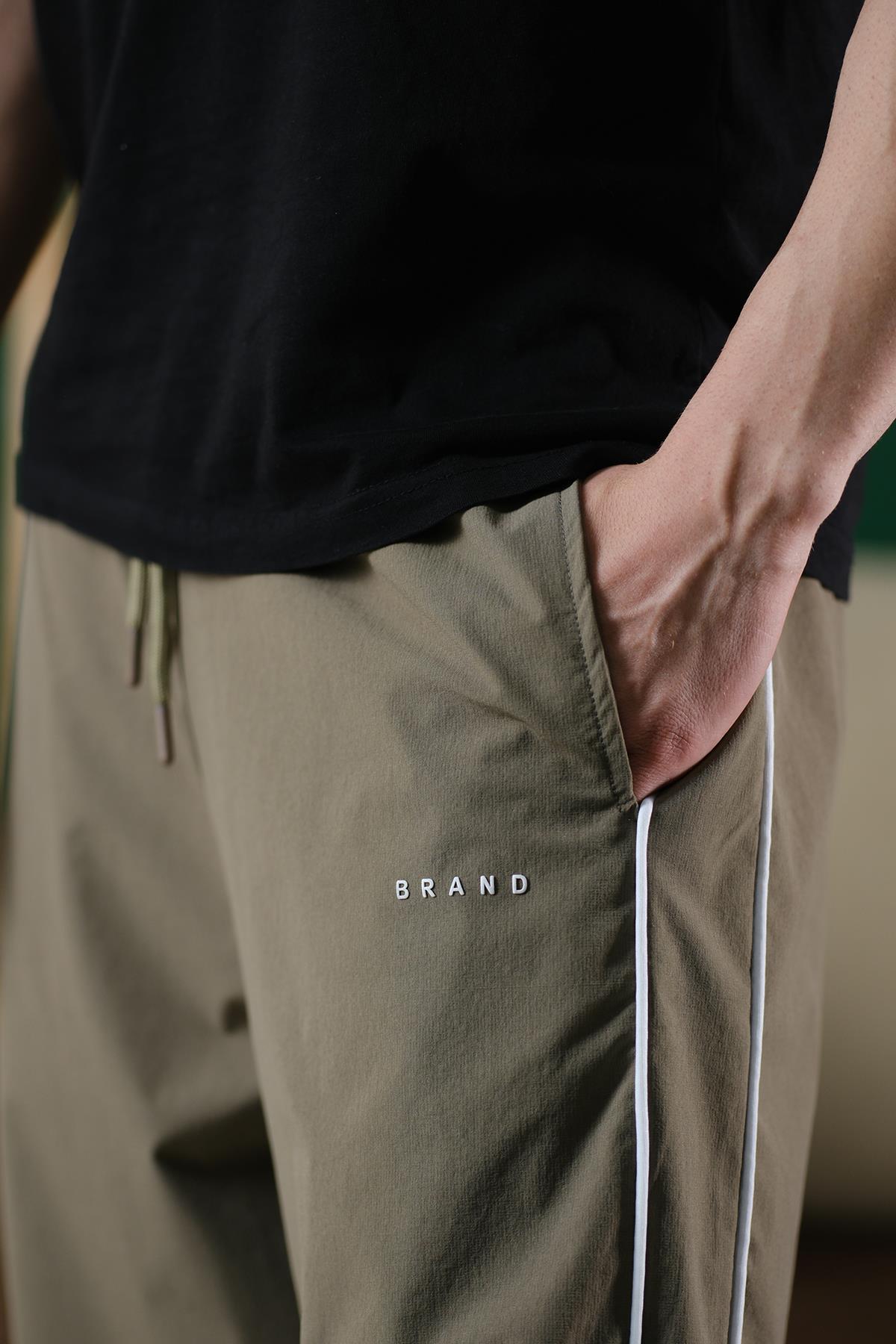 Brand Rahat Kesim Kort Paraşüt Şeritli Outdoor Erkek Eşofman Alt