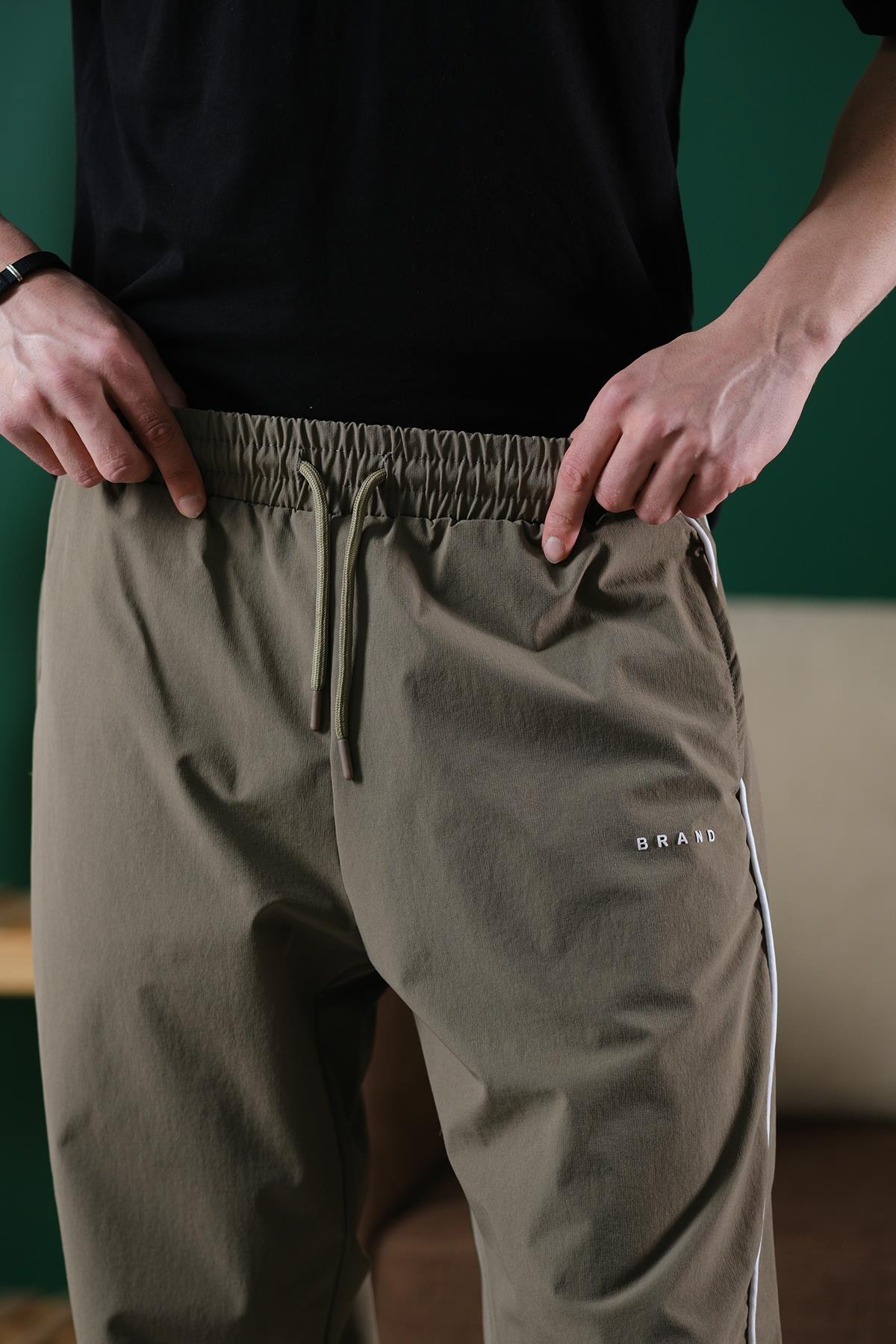 Brand Rahat Kesim Kort Paraşüt Şeritli Outdoor Erkek Eşofman Alt