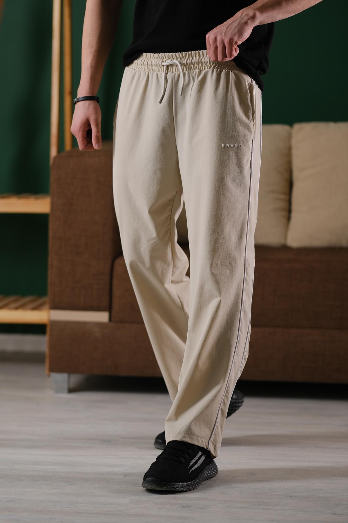 Brand Rahat Kesim Kort Paraşüt Şeritli Outdoor Erkek Eşofman Alt