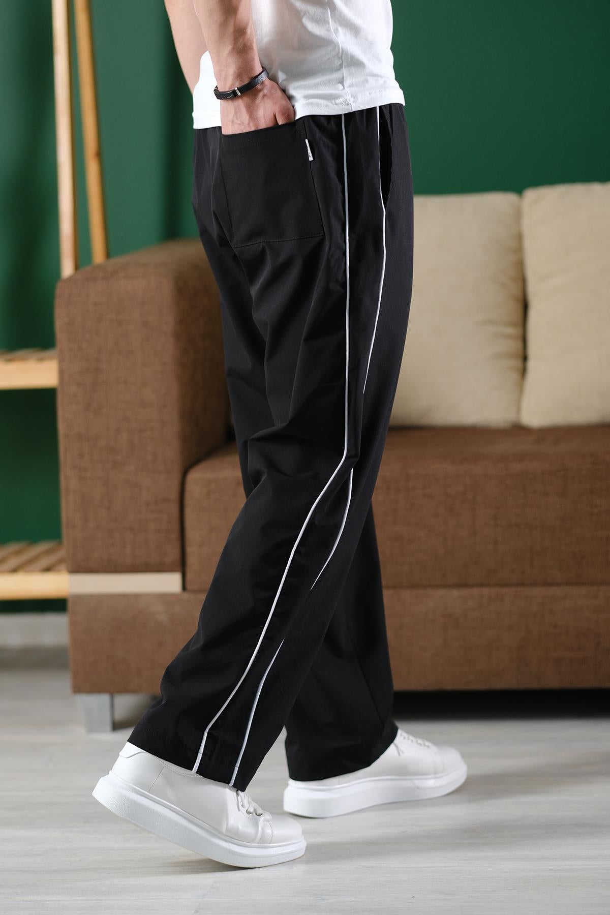 Brand Rahat Kesim Kort Paraşüt Şeritli Outdoor Erkek Eşofman Alt