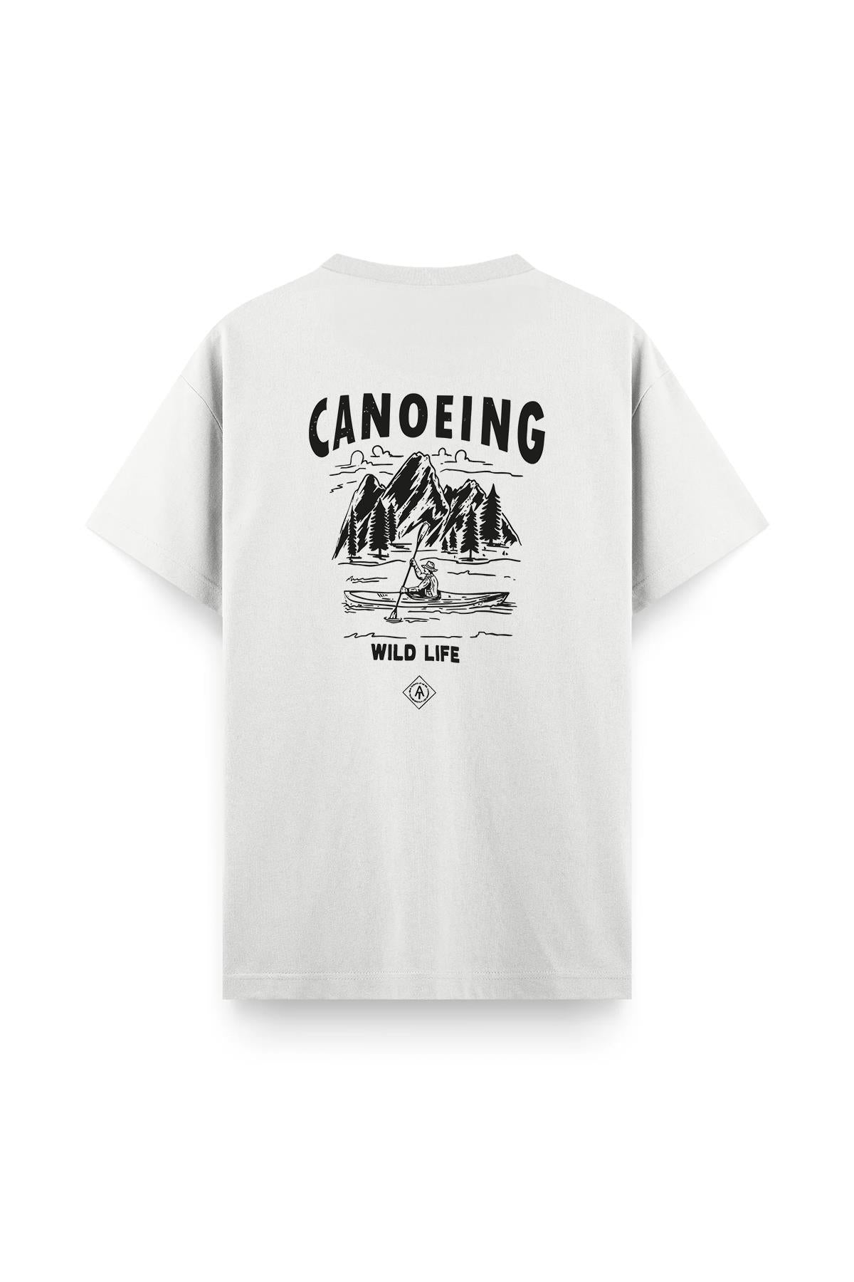 Canoening Sırt Baskılı Bisiklet Yaka Unisex Tshirt