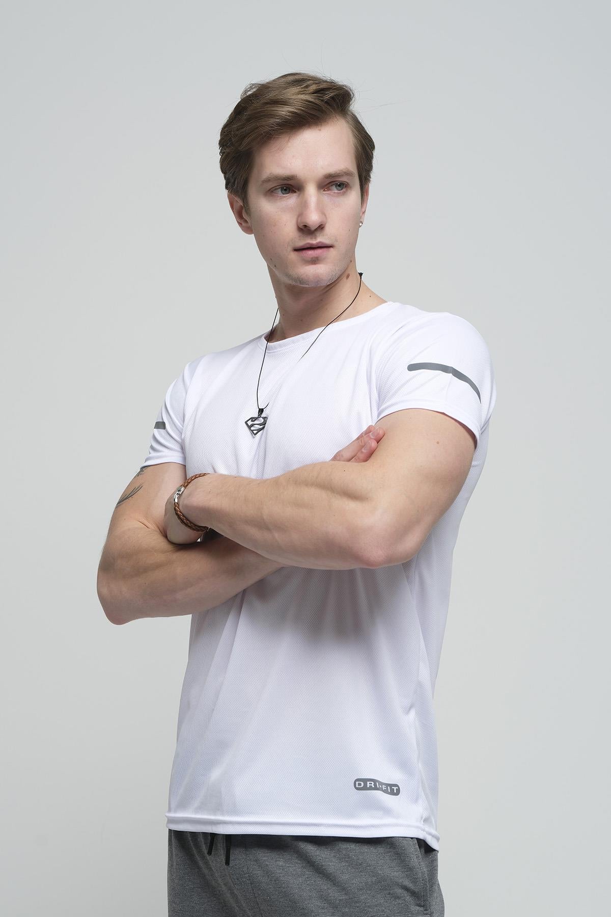 Cappi Mikro Polyester Slim Fit Perform Antrenman Sporcu Erkek Tshirt