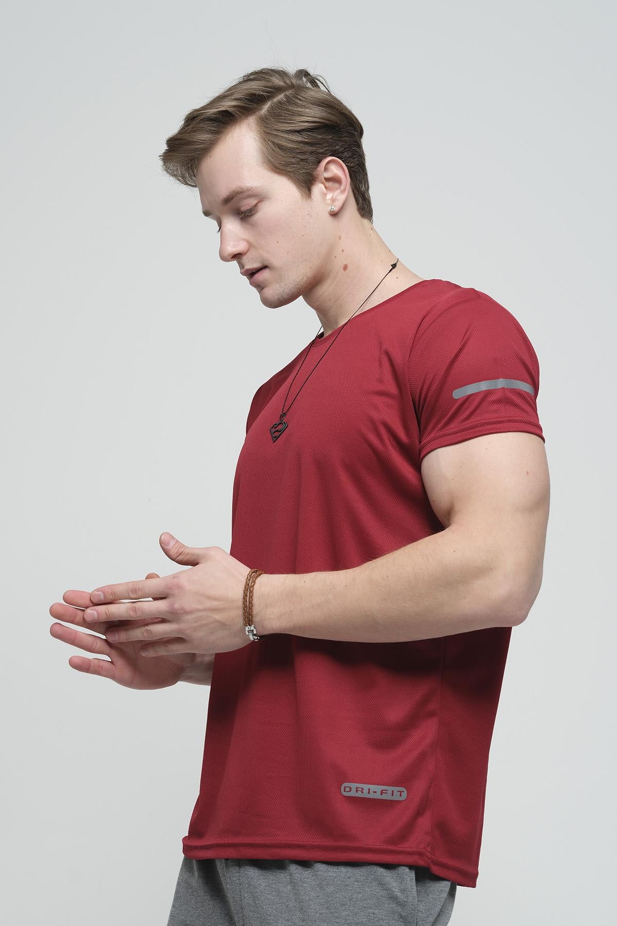 Cappi Mikro Polyester Slim Fit Perform Antrenman Sporcu Erkek Tshirt