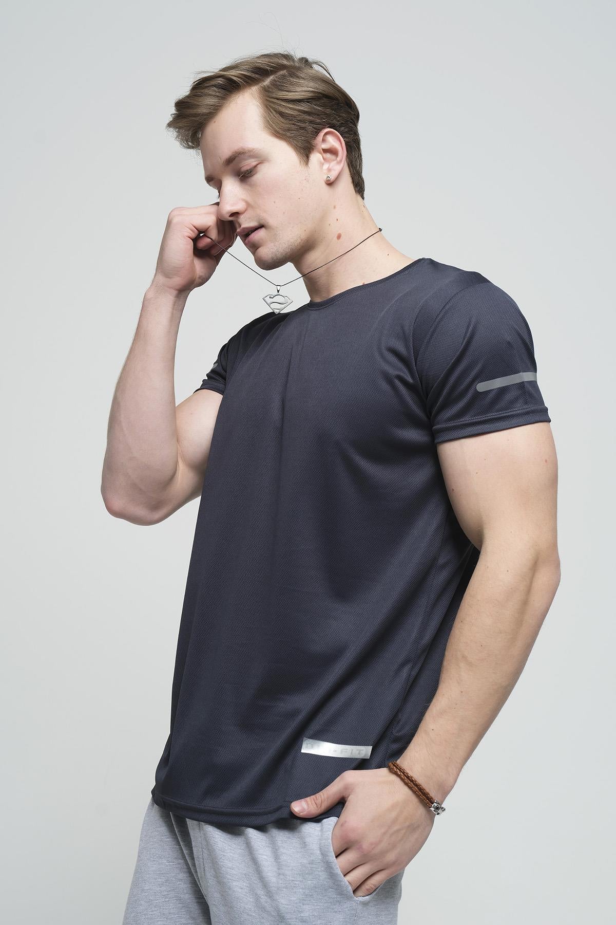 Cappi Mikro Polyester Slim Fit Perform Antrenman Sporcu Erkek Tshirt