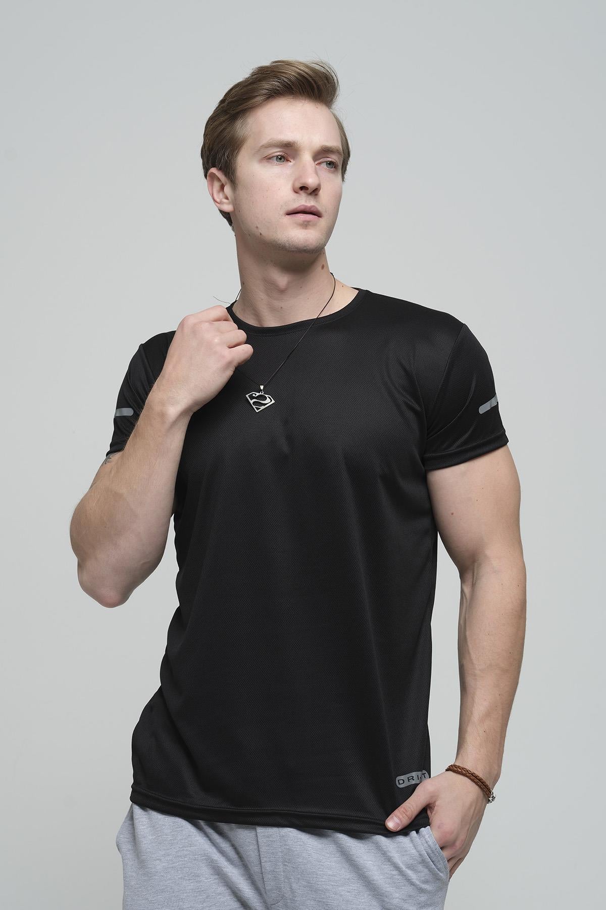 Cappi Mikro Polyester Slim Fit Perform Antrenman Sporcu Erkek Tshirt