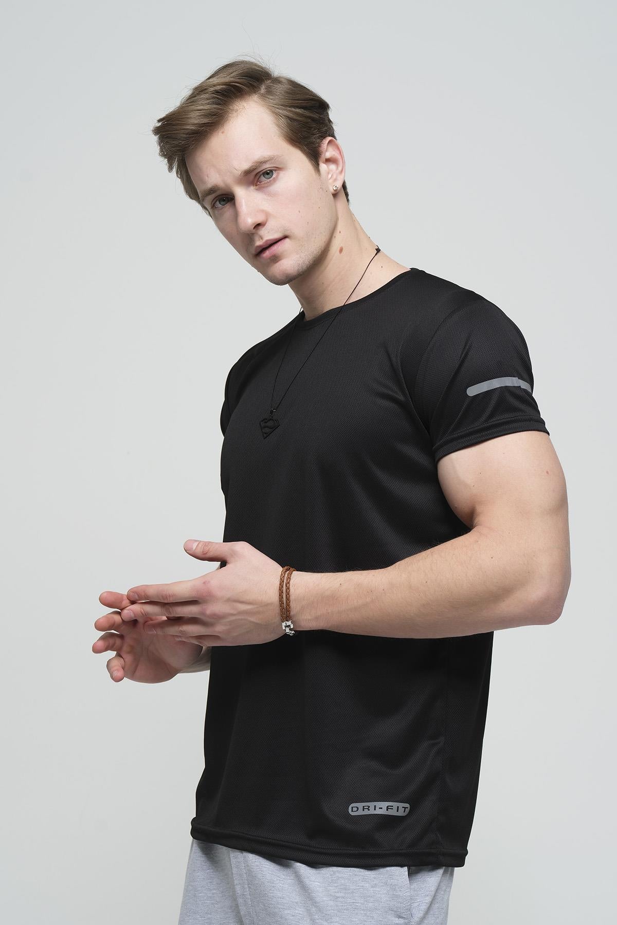 Cappi Mikro Polyester Slim Fit Perform Antrenman Sporcu Erkek Tshirt