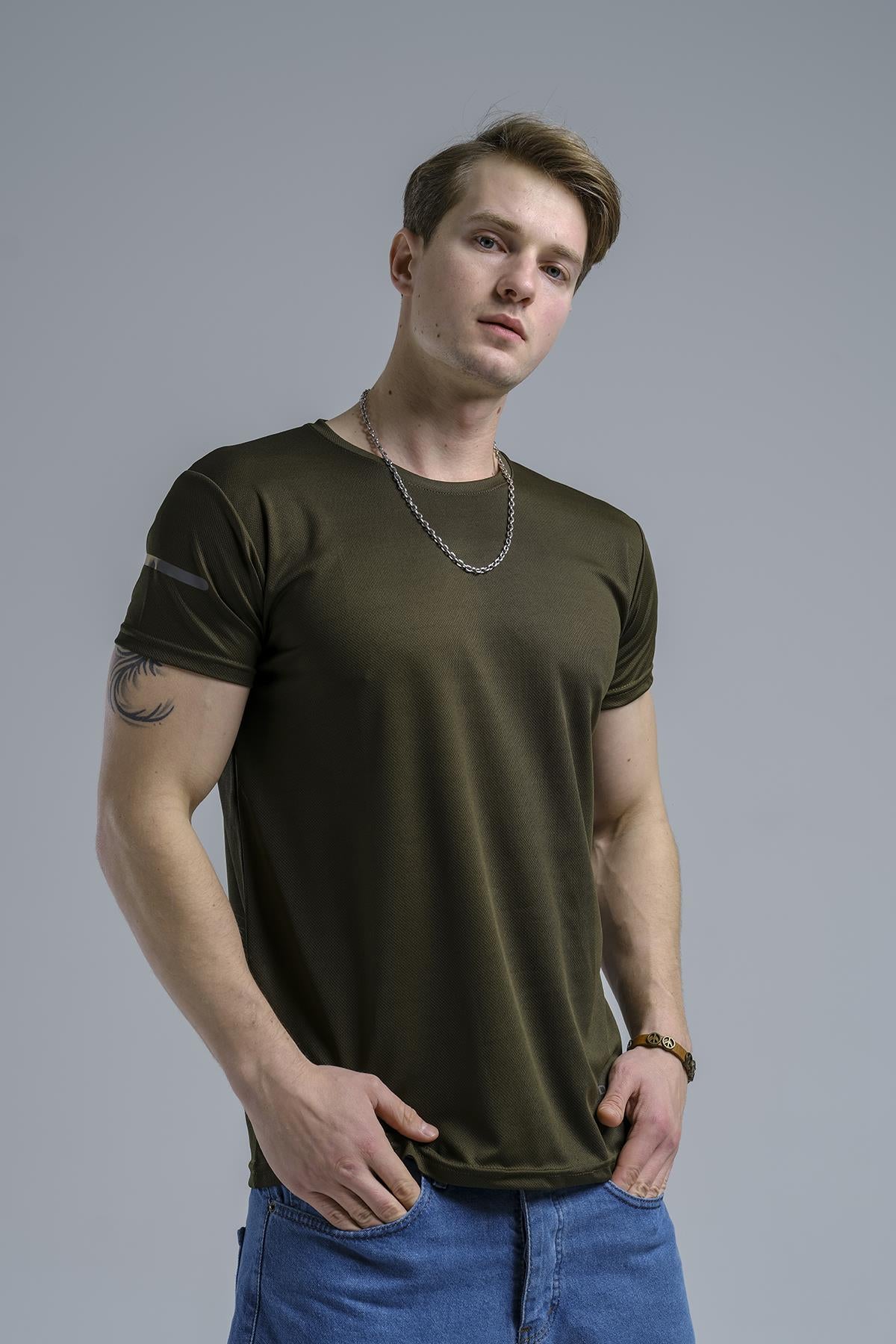 Cappi Mikro Polyester Slim Fit Perform Antrenman Sporcu Erkek Tshirt