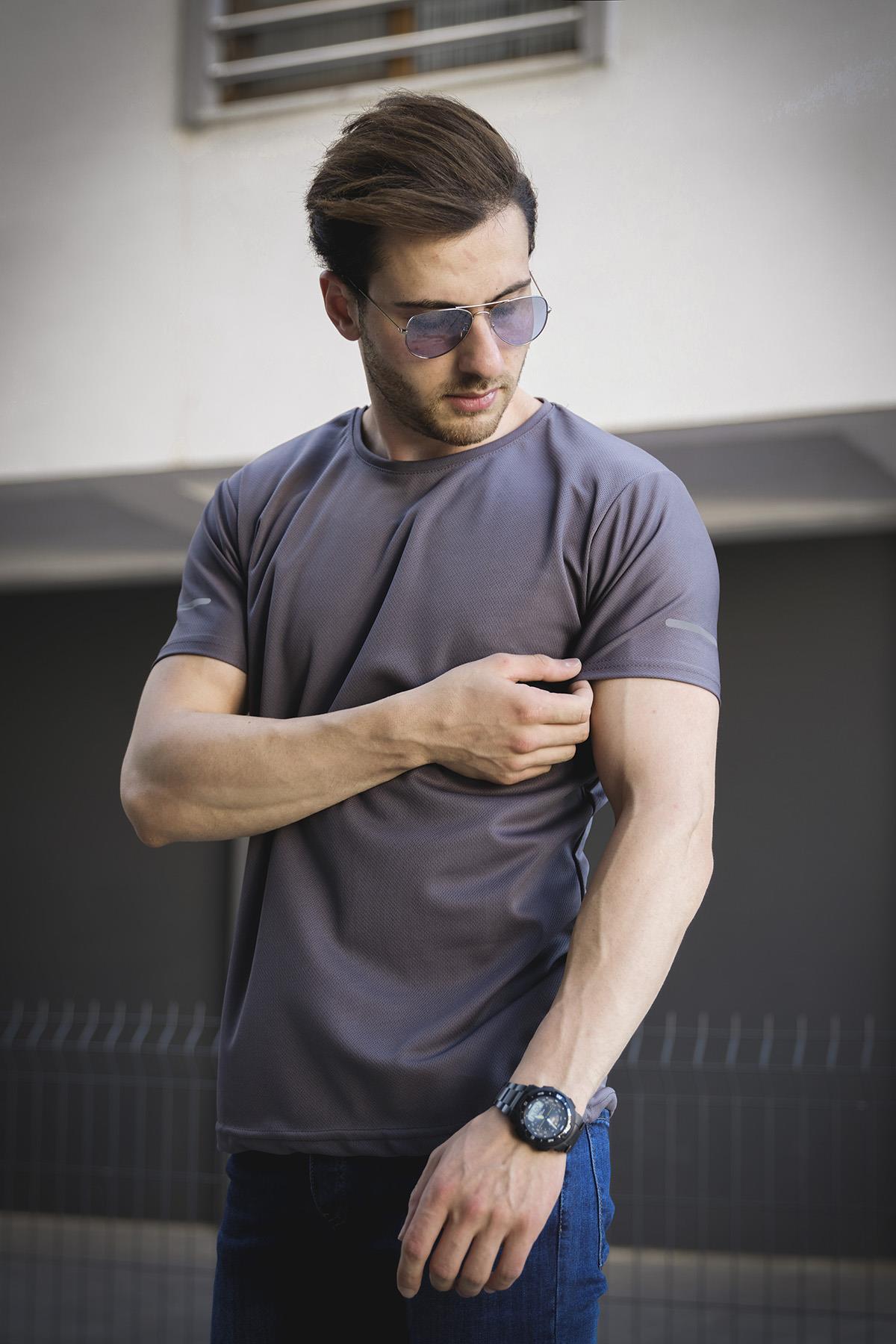 Cappi Mikro Polyester Slim Fit Perform Antrenman Sporcu Erkek Tshirt