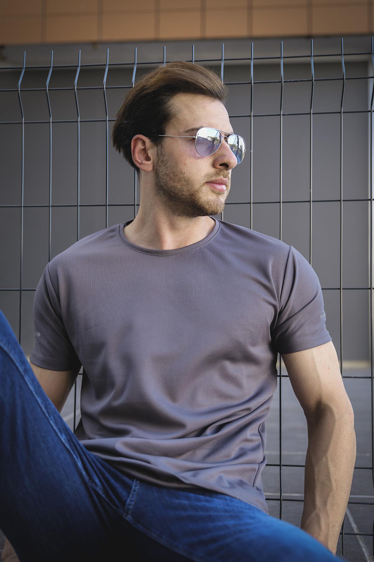 Cappi Mikro Polyester Slim Fit Perform Antrenman Sporcu Erkek Tshirt