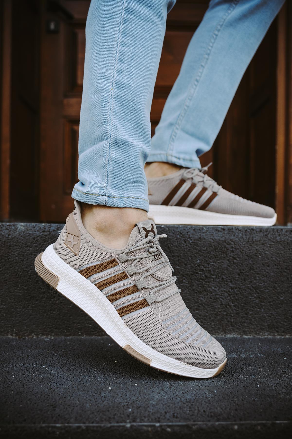 Cbm 4025 Şeritli Hafif Günlük Yürüyüş Koşu Fileli Erkek Sneaker