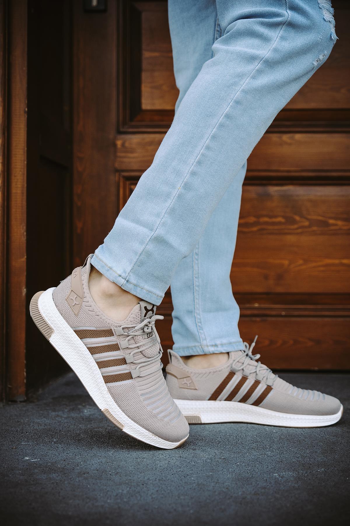 Cbm 4025 Şeritli Hafif Günlük Yürüyüş Koşu Fileli Erkek Sneaker