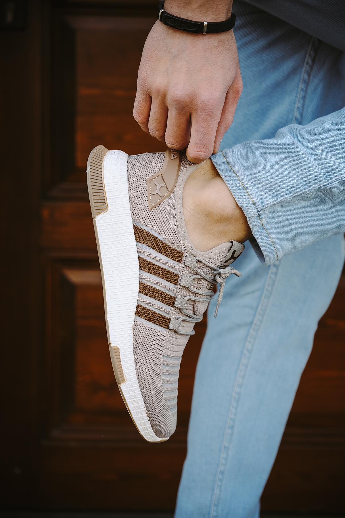 Cbm 4025 Şeritli Hafif Günlük Yürüyüş Koşu Fileli Erkek Sneaker