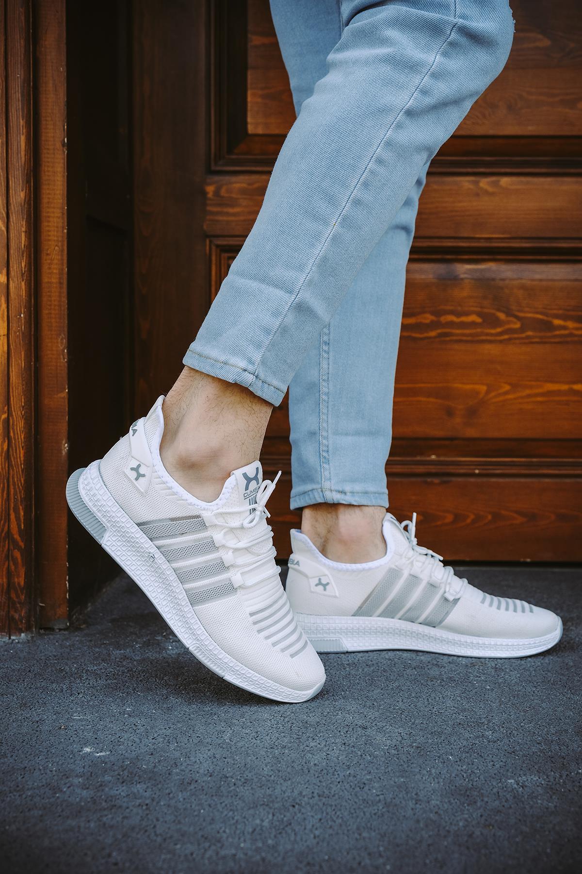Cbm 4025 Şeritli Hafif Günlük Yürüyüş Koşu Fileli Erkek Sneaker