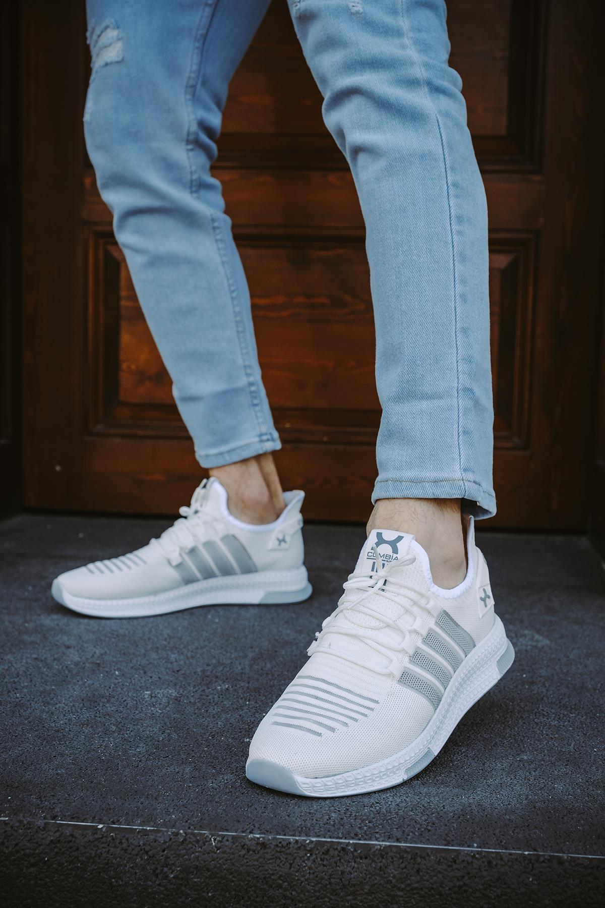 Cbm 4025 Şeritli Hafif Günlük Yürüyüş Koşu Fileli Erkek Sneaker