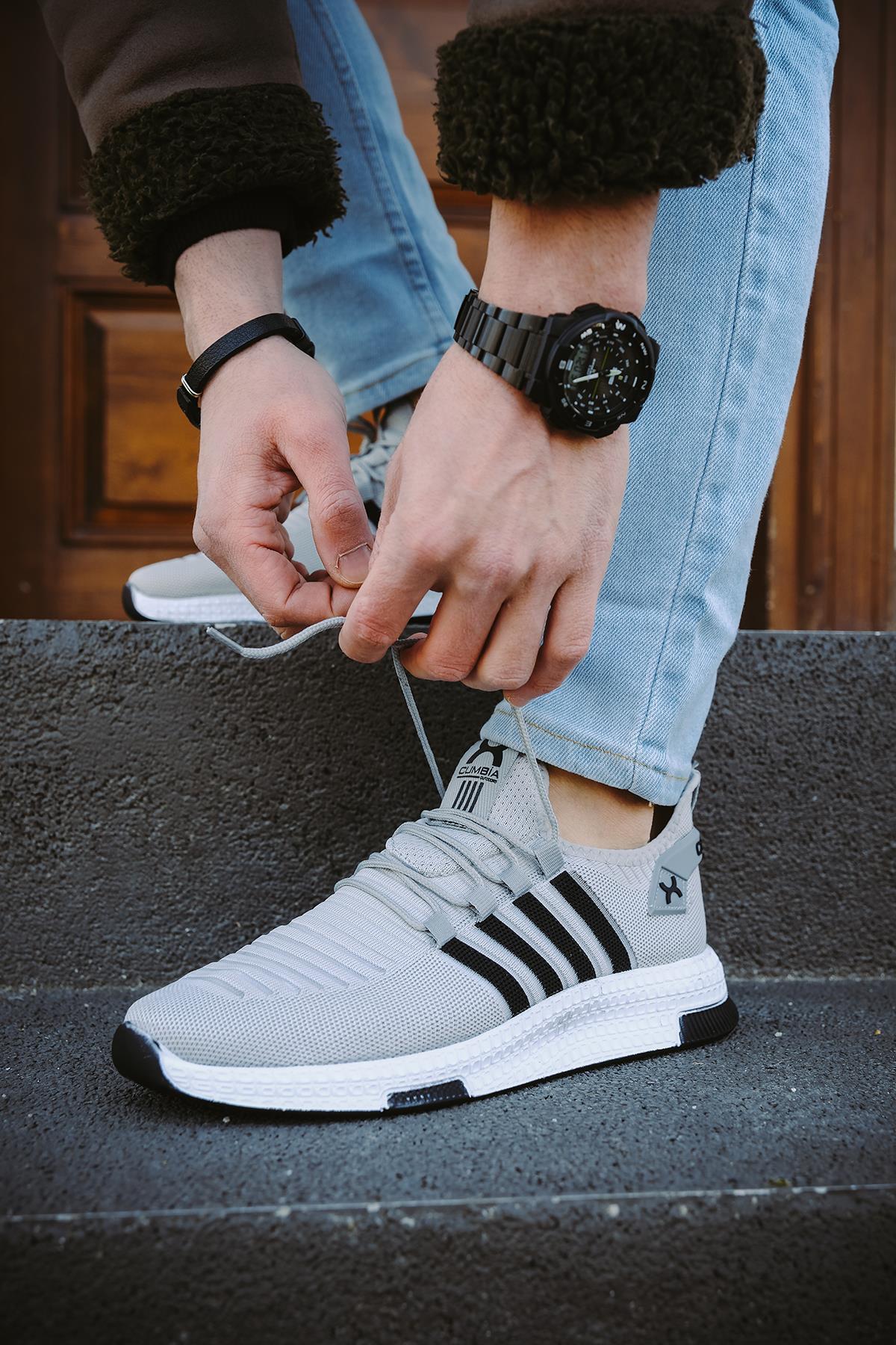 Cbm 4025 Şeritli Hafif Günlük Yürüyüş Koşu Fileli Erkek Sneaker