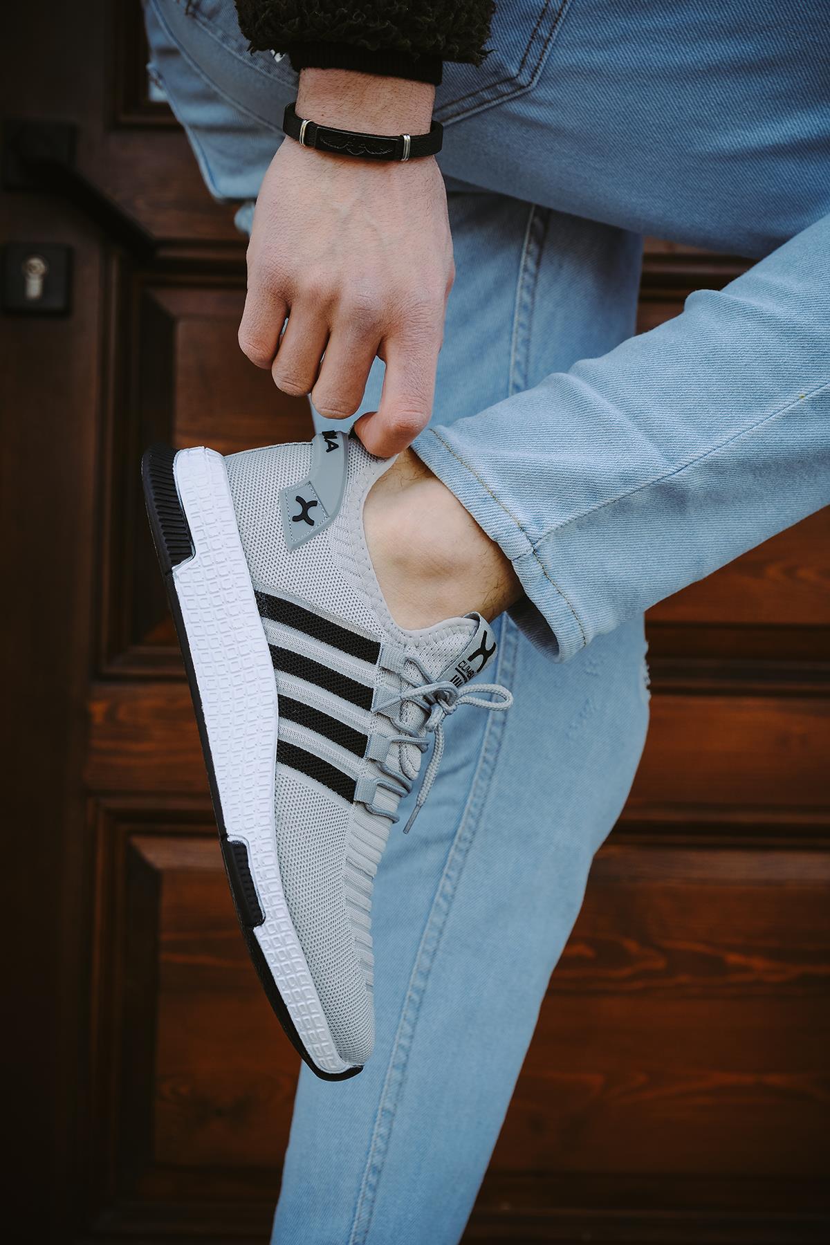 Cbm 4025 Şeritli Hafif Günlük Yürüyüş Koşu Fileli Erkek Sneaker