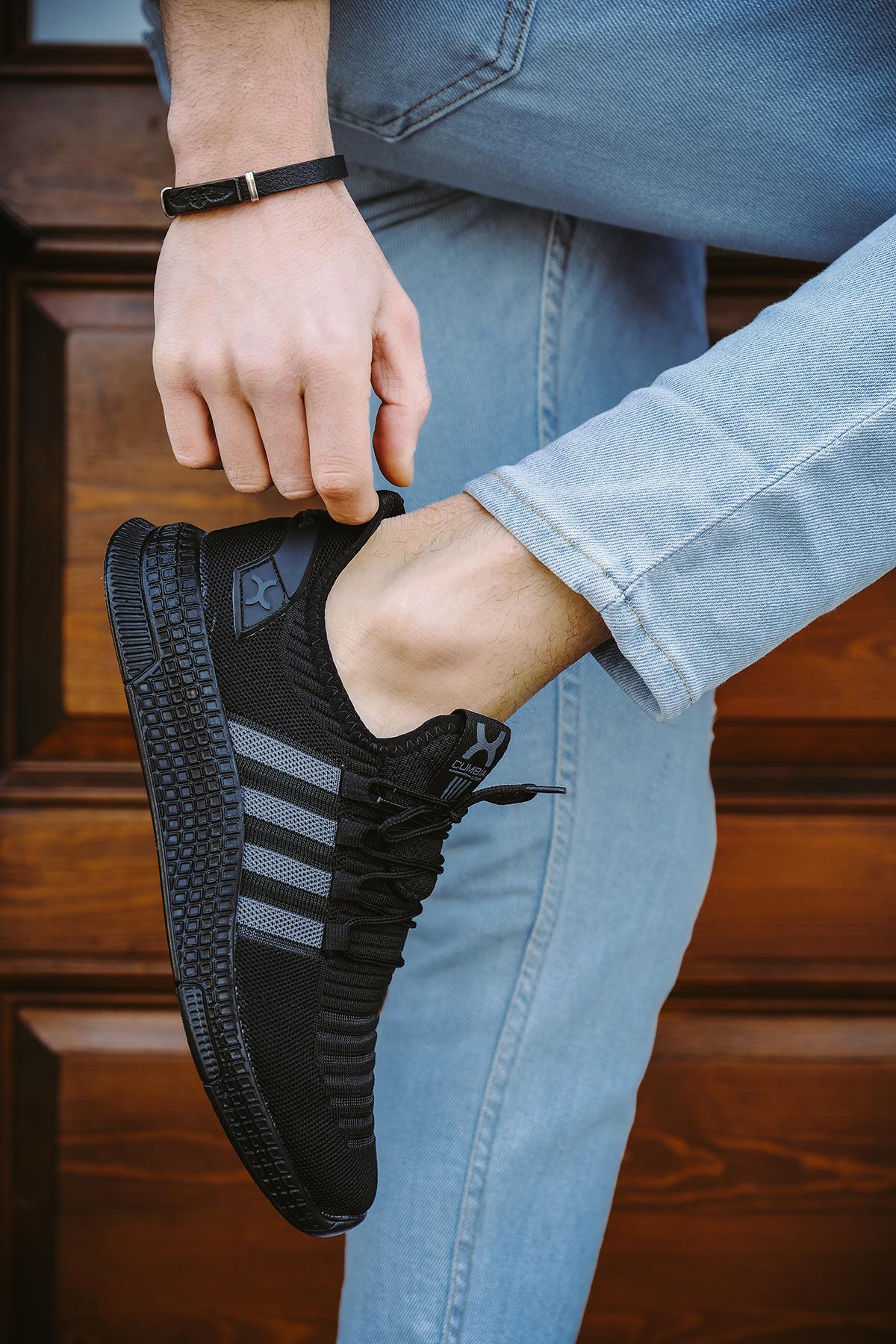 Cbm 4025 Şeritli Hafif Günlük Yürüyüş Koşu Fileli Erkek Sneaker
