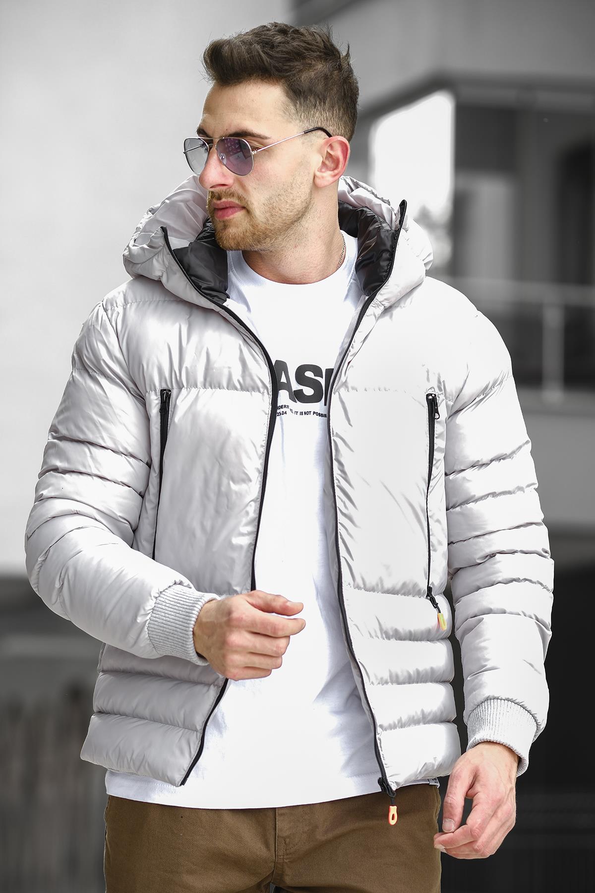 Cesare Fermuarlı Detaylı Dolum Erkek Şişme Mont