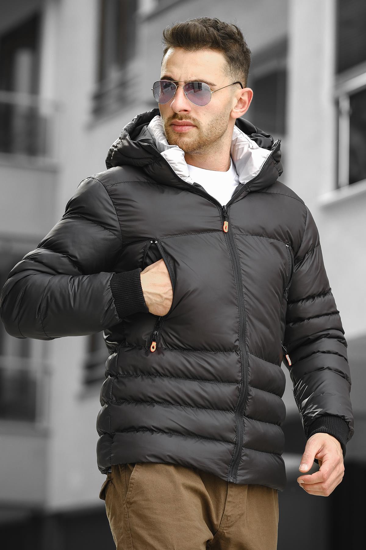 Cesare Fermuarlı Detaylı Dolum Erkek Şişme Mont