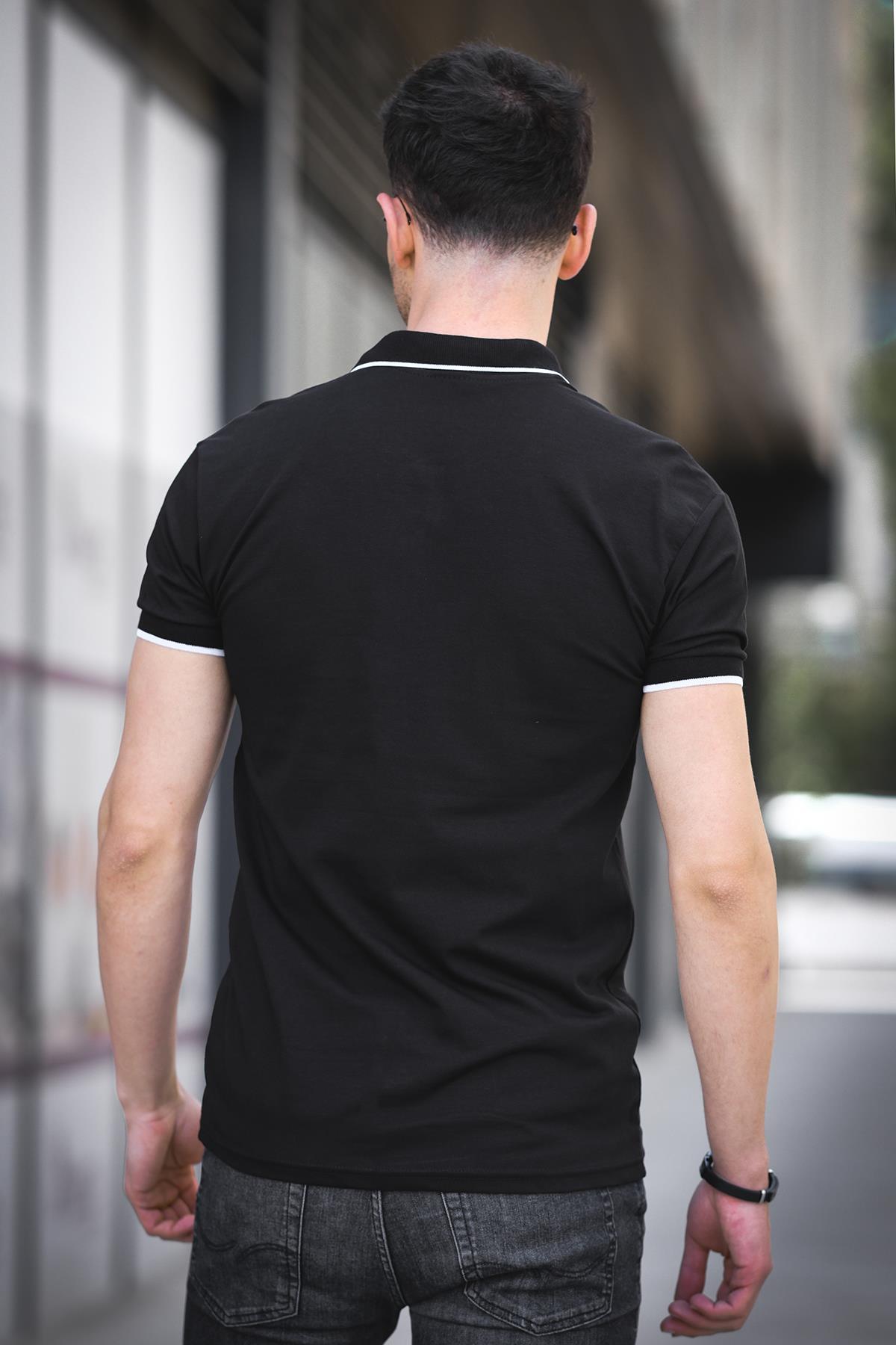 Colton Yakası Biyeli Likralı Slim Fit Erkek Polo Yaka Tshirt