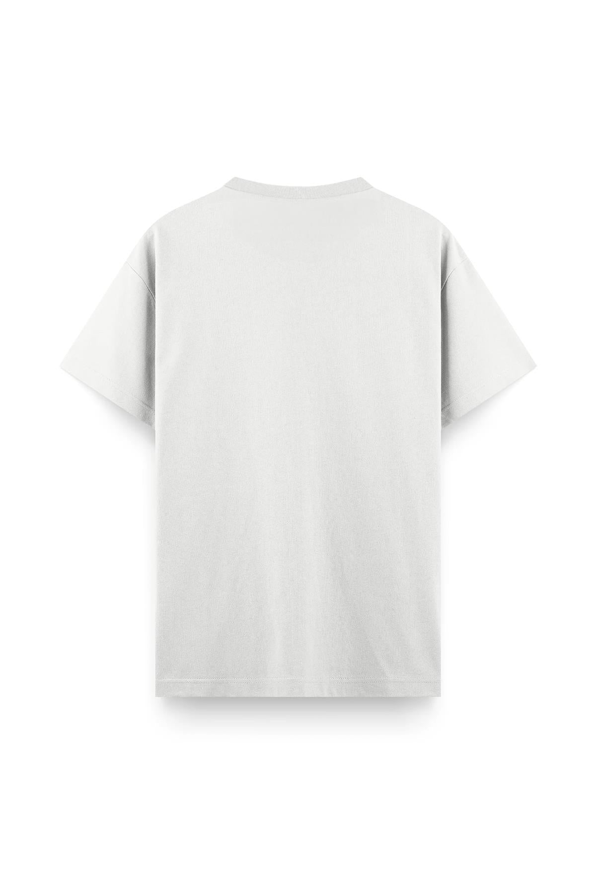 Cowboy Ön Baskılı Bisiklet Yaka Erkek Tshirt