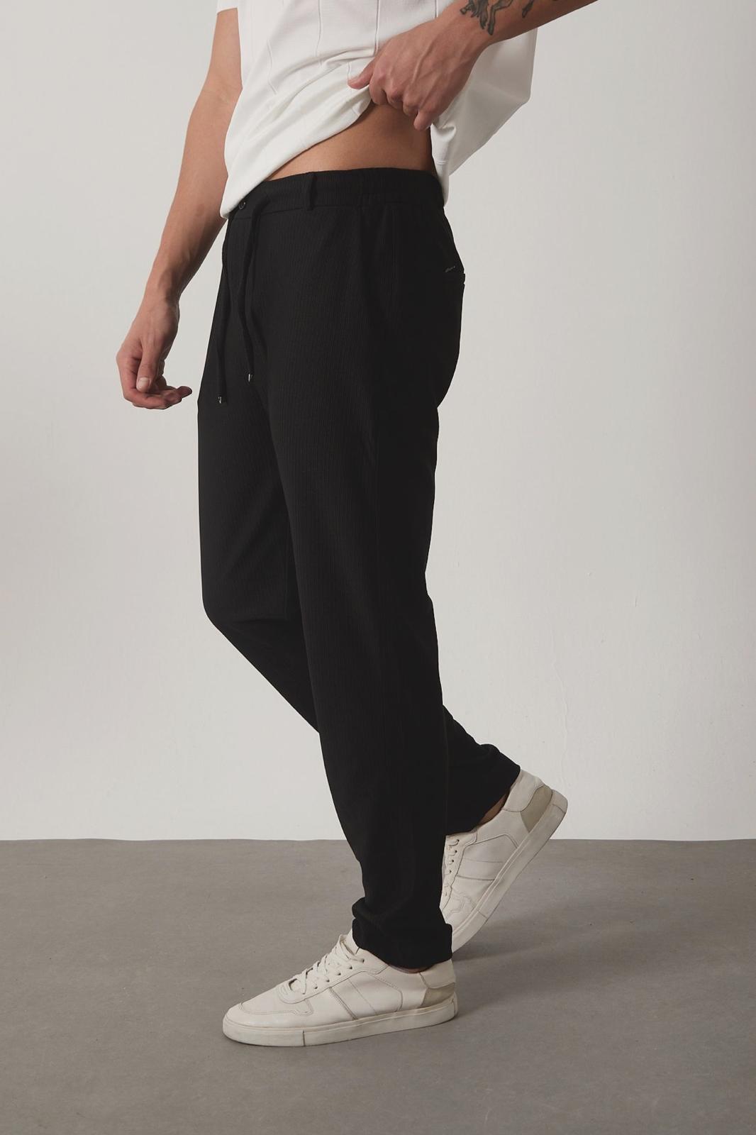 Durry Slim Fit Çizgi Desenli Beli Lastikli Erkek Jogger Pantolon