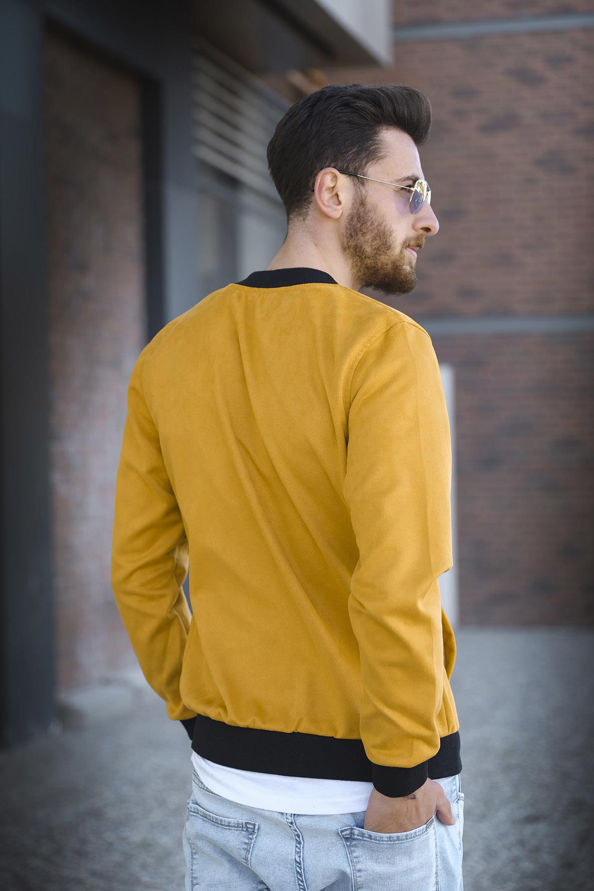 Eddy Slim Fit Mevsimlik Kolej Yaka Erkek Süet Ceket