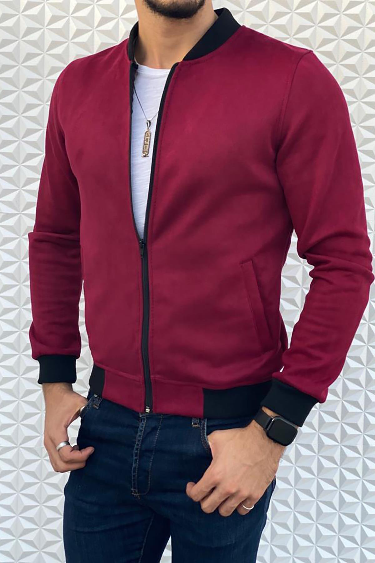 Eddy Slim Fit Mevsimlik Kolej Yaka Erkek Süet Ceket